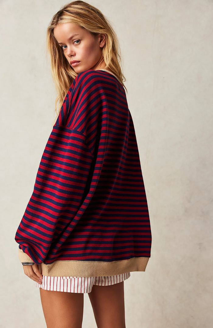 MANA | Gestreifter Oversized-Pullover