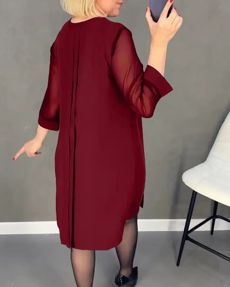 Leny | Neues einfaches Kleid mit mittleren Ärmeln