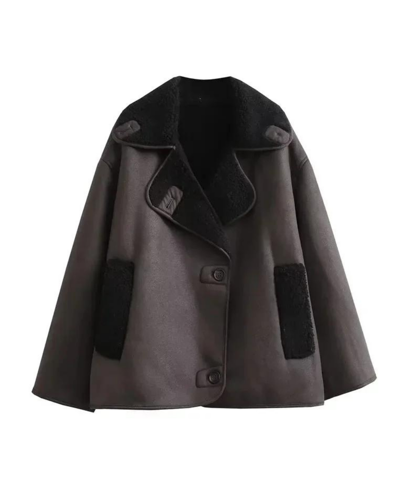 Fiona | Oversized Braune Lederjacke